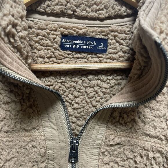 Abercrombie And Fitch Sherpa Pullover Women’s Size Small Brown Soft Fall - Picture 4 of 11